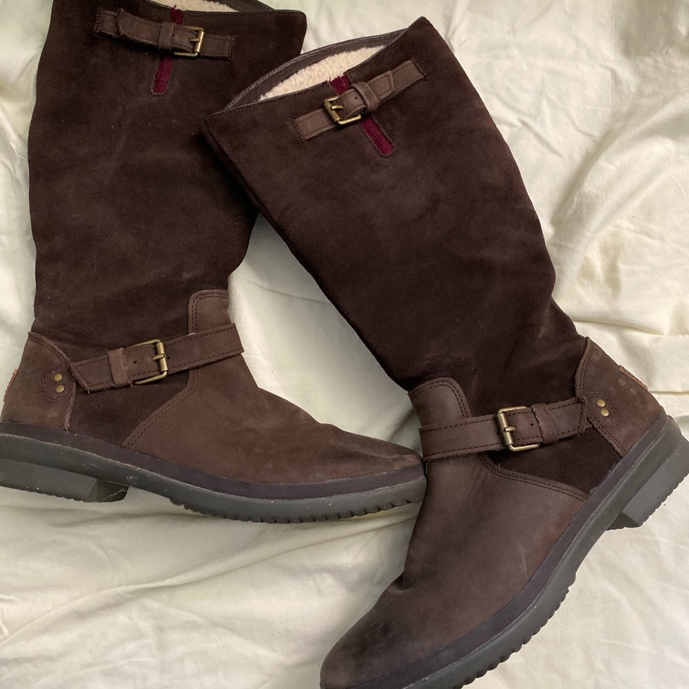 dark brown ugg riding boots